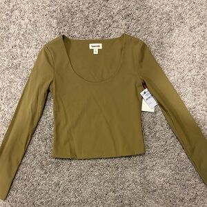Nordstrom Olive Green Long Sleeve Top